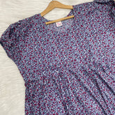 Frock Feeding Nighty, Free Size, Ankle Length, Tie-Up, Puff Sleeve Sleepwear in Softest Cotton Fabric (Bra Size 34"-38" | 50”-52″ length)